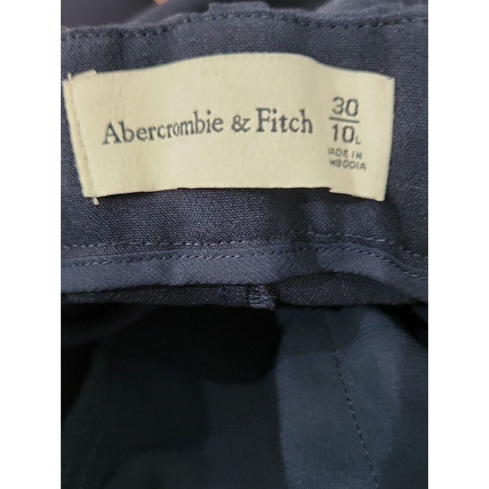 NWT Abercrombie & Fitch High Rise Sloane Tailored Wide Leg Pants, Navy, 30/10L - Picture 4 of 10